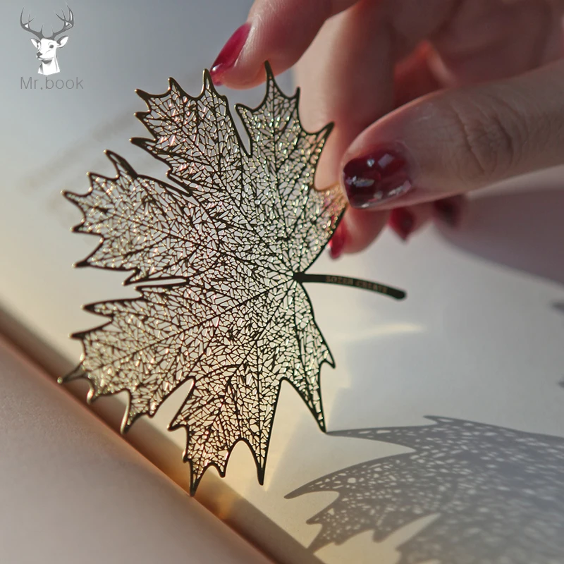 Creative Retro Golden Hollow Sycamore Leaves Design Metal Bookmark for Books School Students Vintage Bookmarks Beautiful Gifts|Закладки