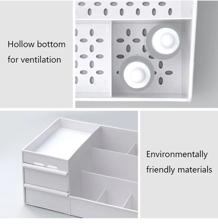 Large Capacity Cosmetic Storage Box Makeup Desktop Jewelry Nail Polish Lipstick Rangement Container Desktop Drawer Organizer