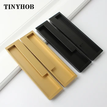 

15.75" Black/gray/Embedded Stealth Door Handle Slotted Drawer cupboard wardrobe hidden door handles sliding door pull