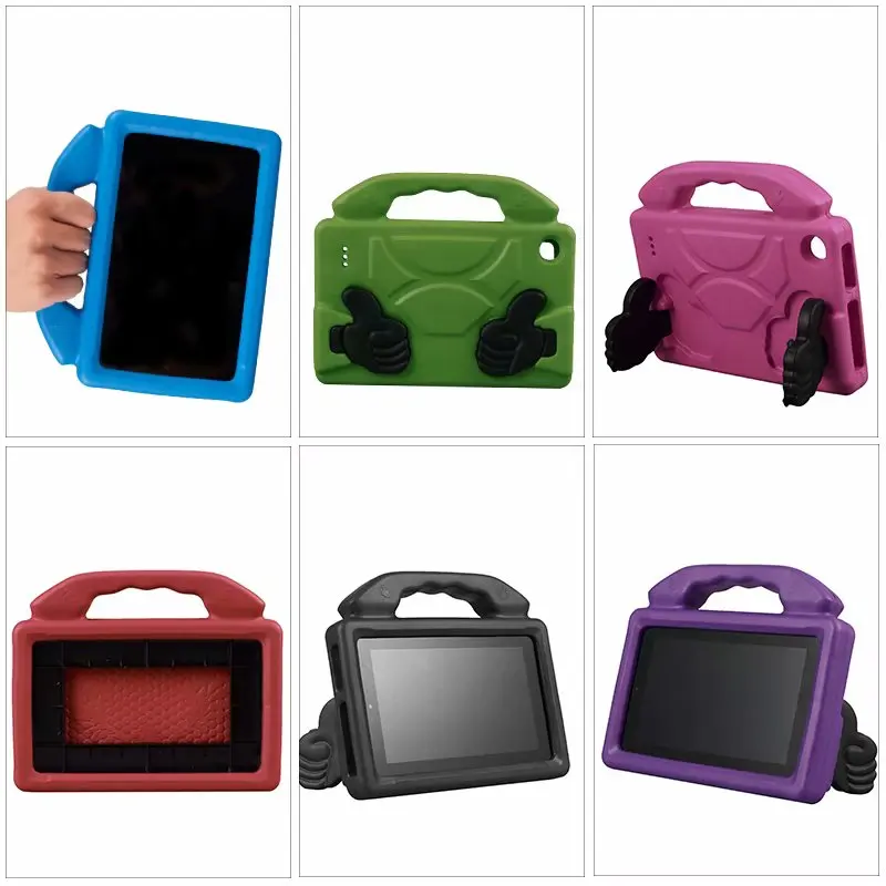 Для Amazon Kindle Fire 7 Чехол Футбол Дети стоячая таблетница оболочка ударопрочный EVA ручной Чехол+ ручка