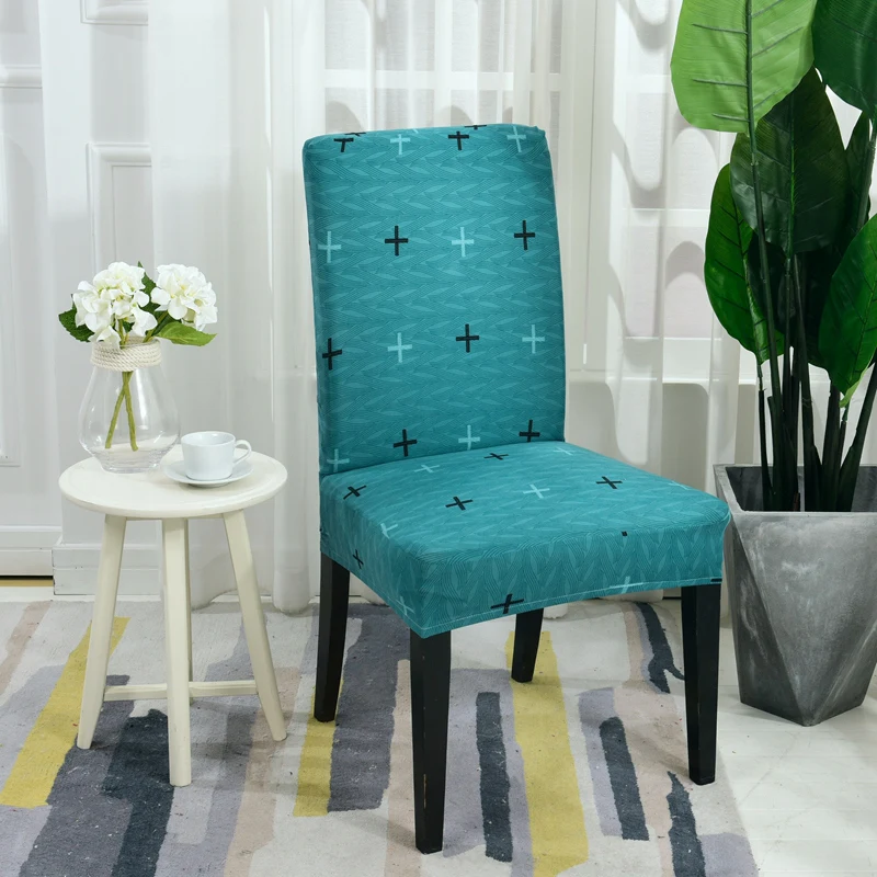 kongque lan Универсальный Синий чехол для стула Европейский стиль пасторальный пейзаж Бытовая накидка на стулья для гостиниц интегральный эластичный Чехол для стула - Цвет: kongque lan