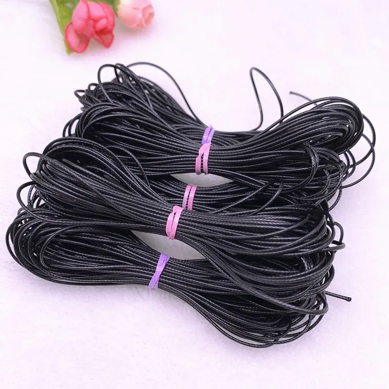 0.5-2.5mm Black Waxed Cord Waxed Thread Cord String Strap Necklace Rope Beads for Jewelry Making DIY Bracelet Accessories