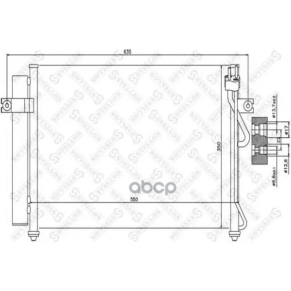 10-45028-Sx_=Ava Hy5090=Oehy-976061c350!Радиатор Конд Hyundai Getz 1.6 At 02 Stellox 1045028sx Stellox арт. 1045028SX
