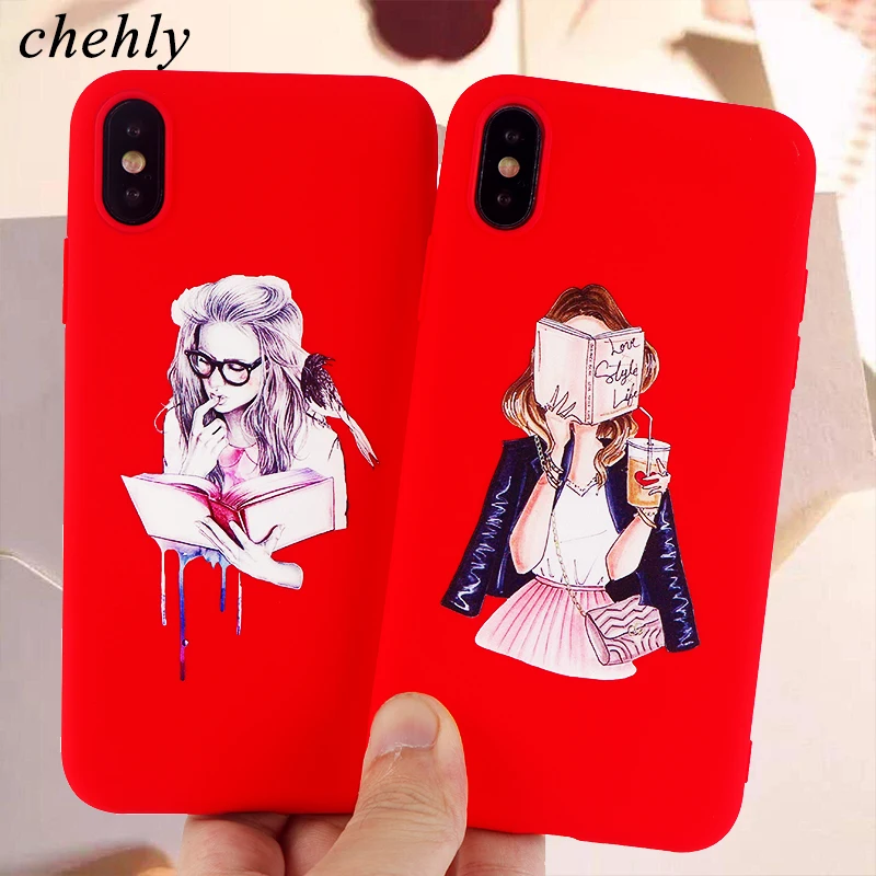 Fashion Sister Phone Case for iPhone X XR XS Max 8 7 6 S Plus Girl Cases Soft Silicone Fitted Mobile Accessories Covers | Мобильные