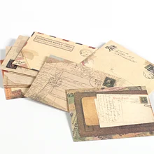 Sobre de 12 uds/lote Mini sobres Vintage estilo europeo para tarjeta regalo sobres de Navidad para invitación
