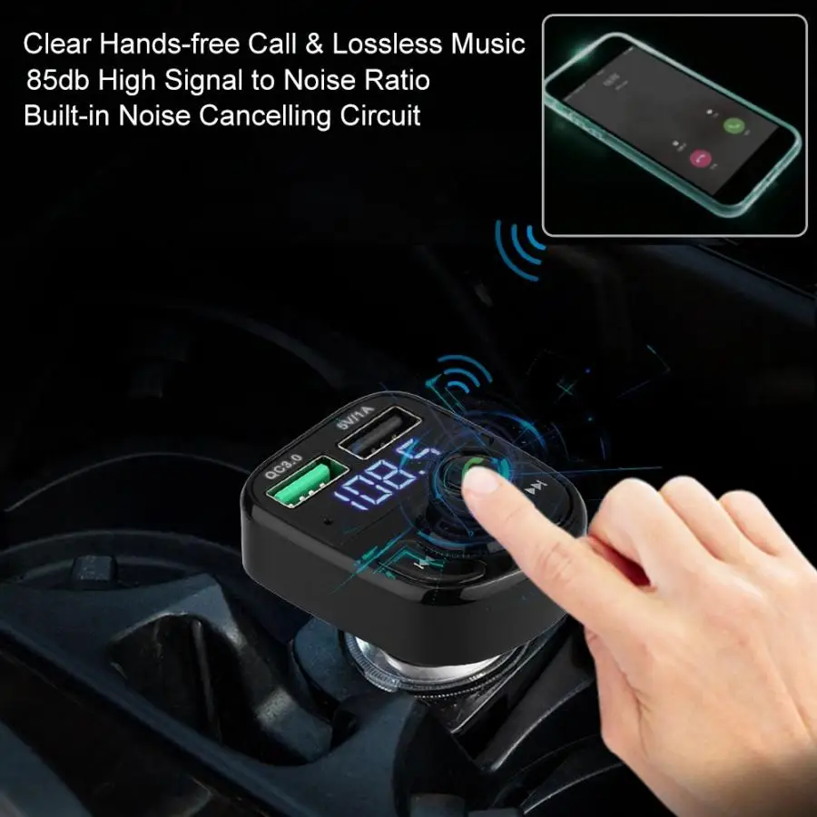 Автомобильный fm-передатчик MP3 шумоподавление Bluetooth fm-передатчик зарядное устройство двойной USB fm-передатчик зарядное устройство авто аксессуары