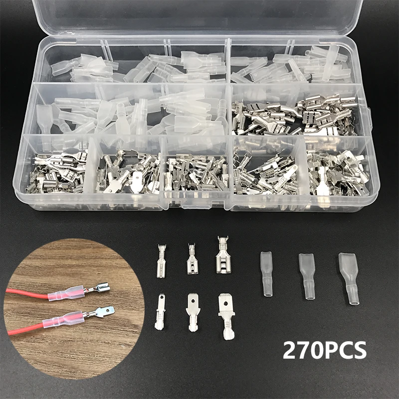 270pcs 2 8 4 8 6 3mm font b Crimp b font Terminals font b Insulated