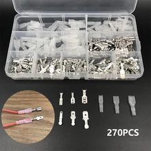 270pcs 2.8/4.8/6.3mm Crimp Terminals Insulated Seal Electrical Wire Connectors Crimp Terminal Connector Assortment Kit