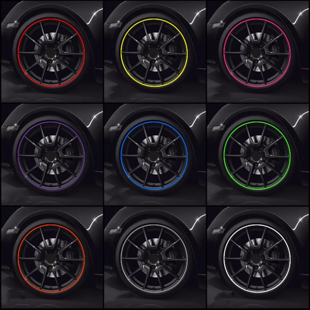 Rim Rash Guards Auto Decals color: black|Blue|Dark grey|Green|Lavender|Orange|Pink|Red|White|Yellow
