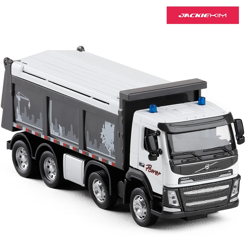 

1:50 Scale Diecast Model Volvo Dump Truck Engineering Car Sound Light For Children Educational Collection Gift Free Shipping