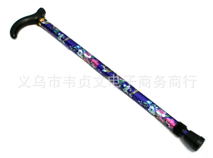 Ultra-Light Aluminium Alloy Printed Crutches Two Retractable Walking Stick Defensive Wand Old Man Alpenstock Hiking