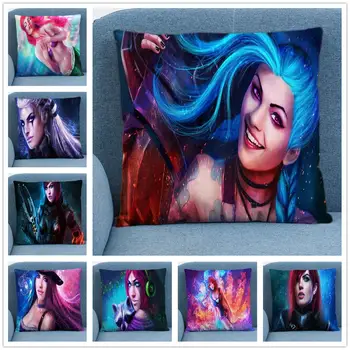 

League of Legends (LOL) Character Cartoon Soft Short Plush Cushion Cover Pillow Case for Home Sofa Car Decor Pillowcase 45X45CM