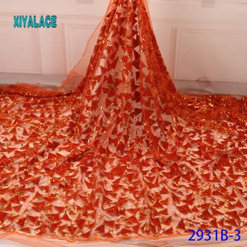 

2019 High Quality Sequins Organza Lace Fabric African Lace Fabric French Lace Fabrics for Party Dress YA2931B3