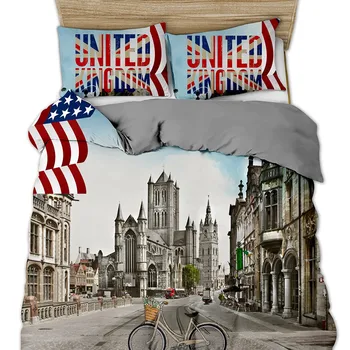 

Bedding Set 3D Design Duvet Cover Sets King Queen Twin Size Dropshipping Gift for children Scenery American City