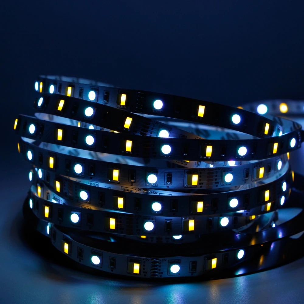 1 м 2 3 4 5 RGB CCT светодиодный светильник CW + WW SMD 5050 Гибкий 60 s/m Водонепроницаемая