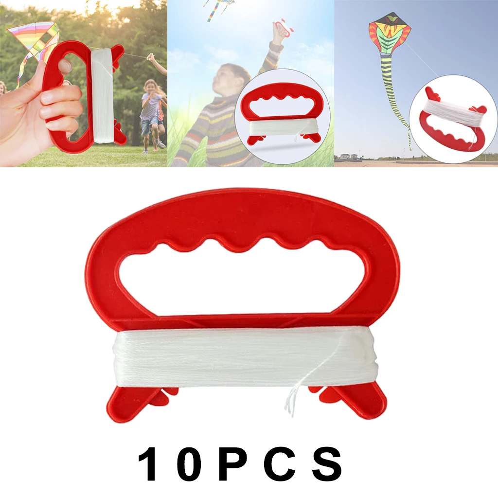 10Pieces Flying Kite Spool Handle with Line Kite String Outdoor Sports Tool 4