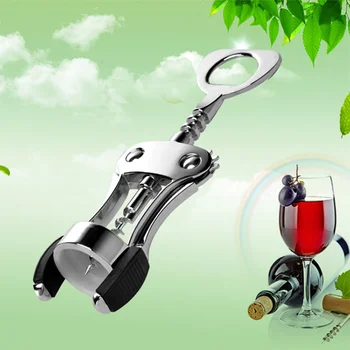 

1pcs Portable Stainless Steel Wine Opener Wing Type Waiter Metal Wine Corkscrew Bottle Handle Openers Corkscrews Cork Out Tool