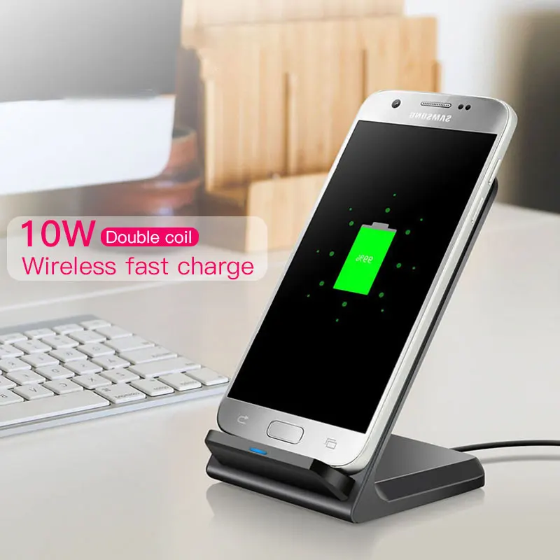 

NEW 10W Qi Wireless Charger for Samsung S10 S9 Note 9 for iPhone 11 X 8 XS Max XR Xiaomi Huawei Wireless Fast Charging Stand