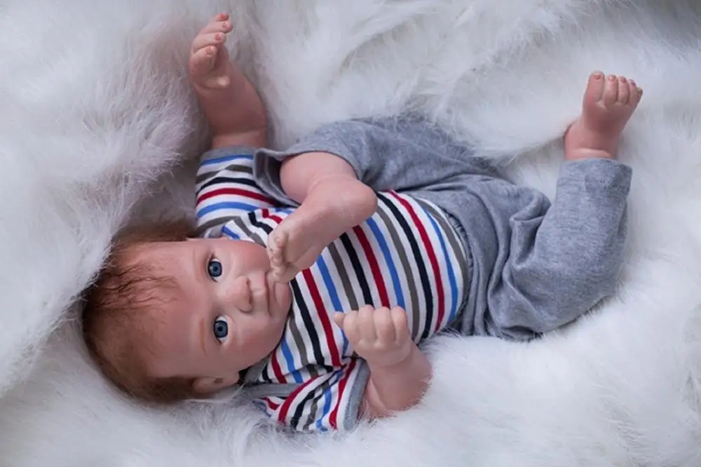 22 дюймовые младенцы reborn dolls boy Мягкие силиконовые виниловые реалистичные малыши с