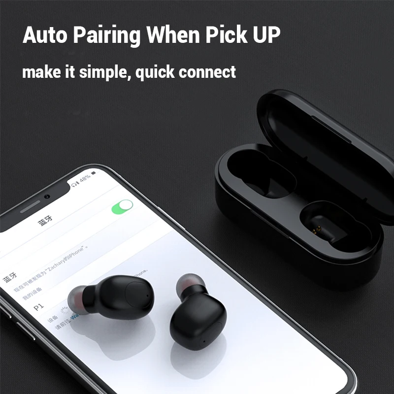 

Voice Control Wireless Earphones Mini Bluetooth Earphone Noise Canceling Headphones Handsfree Headset for Honor 9x Redmi Note 8
