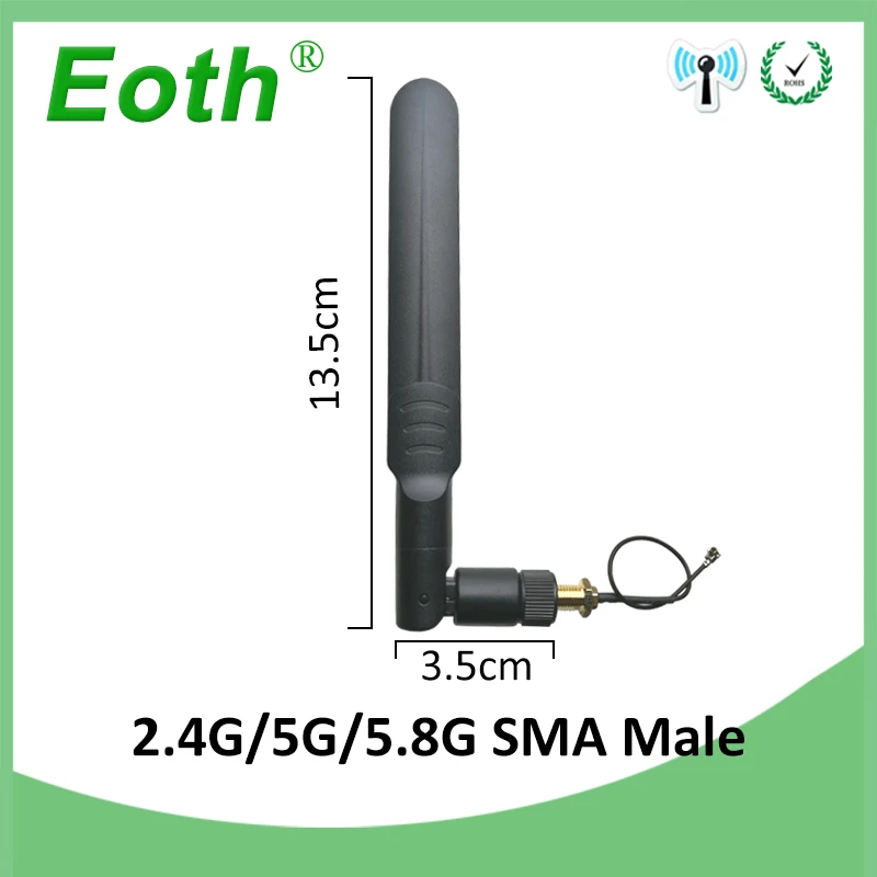 2 4g антенна wi fi 4 ГГц 5G Гц 5 8 GHz Dual Band 8dBi SMA разъем 8G + 21 см соединительный