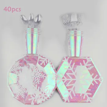 

40Pcs Snowflake Laser Party Decoration Tableware Decoracion Niño Plate Cup Paper Towel Straw Tablecloth Party Birthday Discount