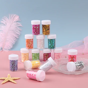 

New 12 Bottles Good Quality 3D Mirror Nail Art Mermaid Glitter Hexagon Sequins Flakes Sparkling Pigment