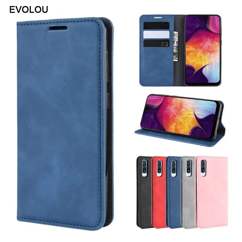 

Retro Flip Book Leather Case for Samsung A50 A30 A20 S10 Plus case Magnetic flip wallet cover for Samsung A50S A30S Phone cover