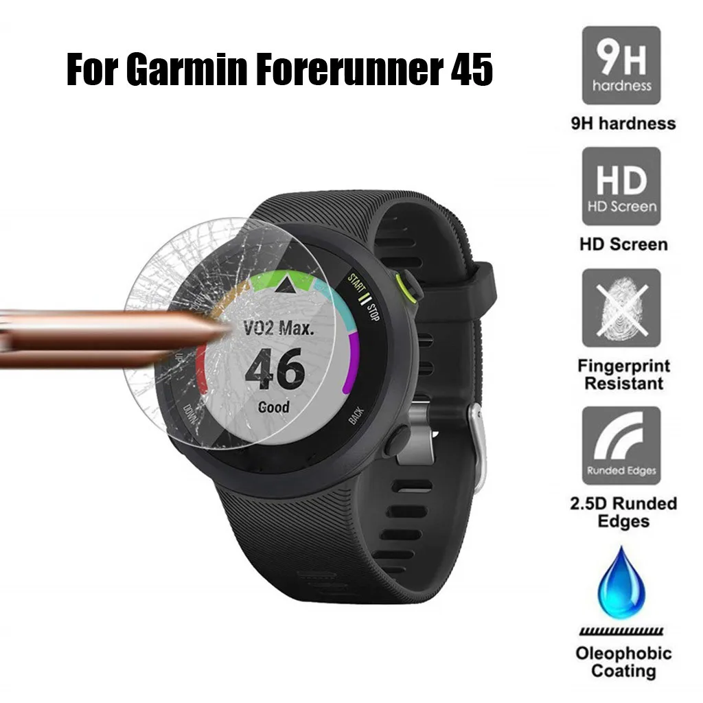 Закаленное стекло для часов Garmin forerunner 45 / 45S Защитное экрана защитная пленка без