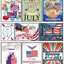 5D DIY Алмазная картина Национальный день США "День независимости" полный круг Стразы мозаика набор настенная вышивка живопись искусство
