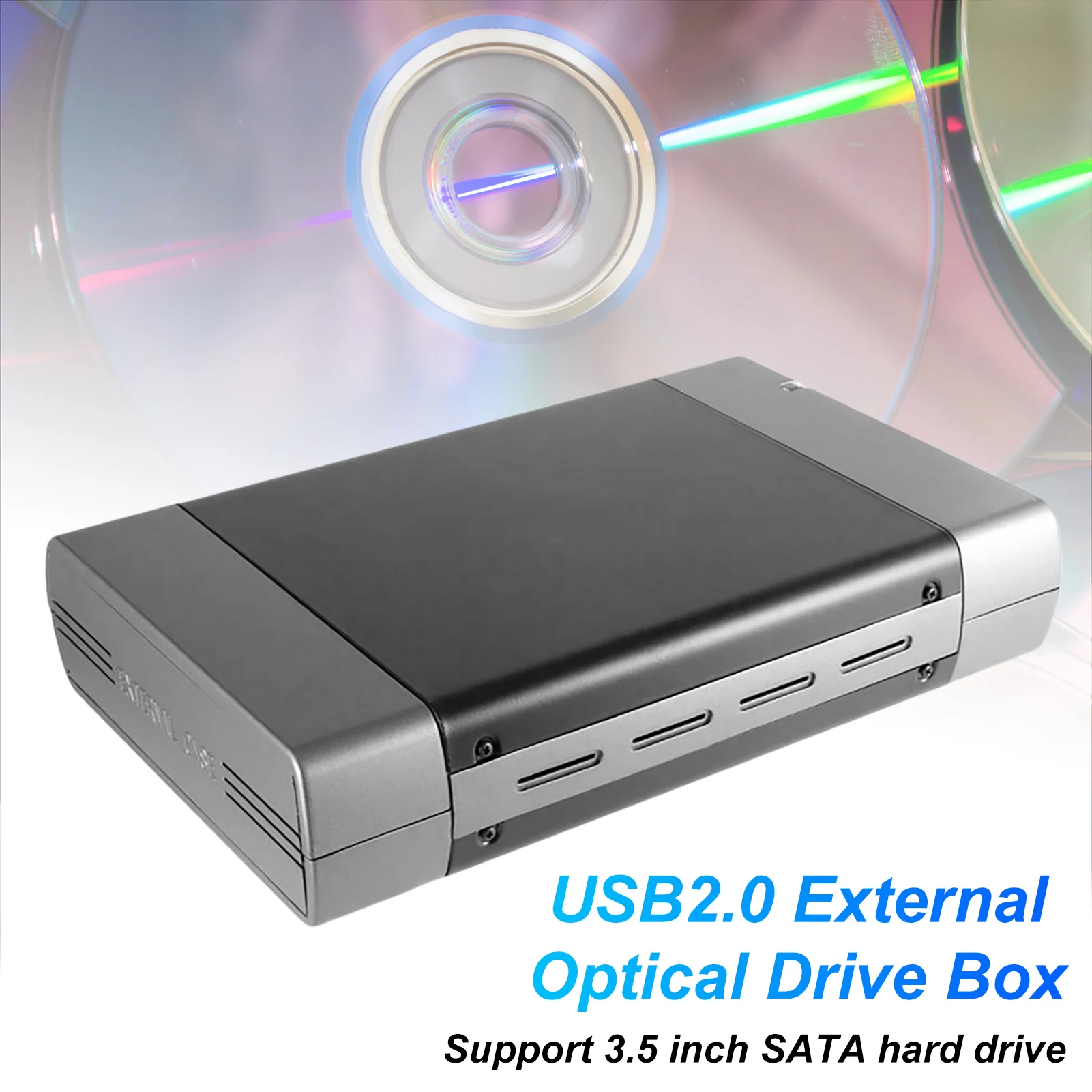 New 5.25 inch USB 2.0 SATA External Optical Drive Case Enclosure Box Adapter for PC