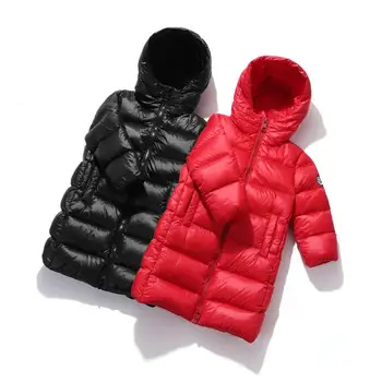 

Fashion Shiny Winter White Duck Down Long Child Coat Baby Boys Girls Down Jacket Warm Children Outfits Kids Clothes For Princess