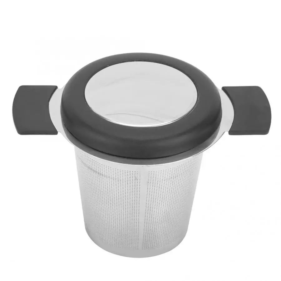 304 Нержавеющая сталь фильтр для чайной кружки Infuser Чай аксессуары для ванной комнаты с силиконовой крышкой для дома и сада