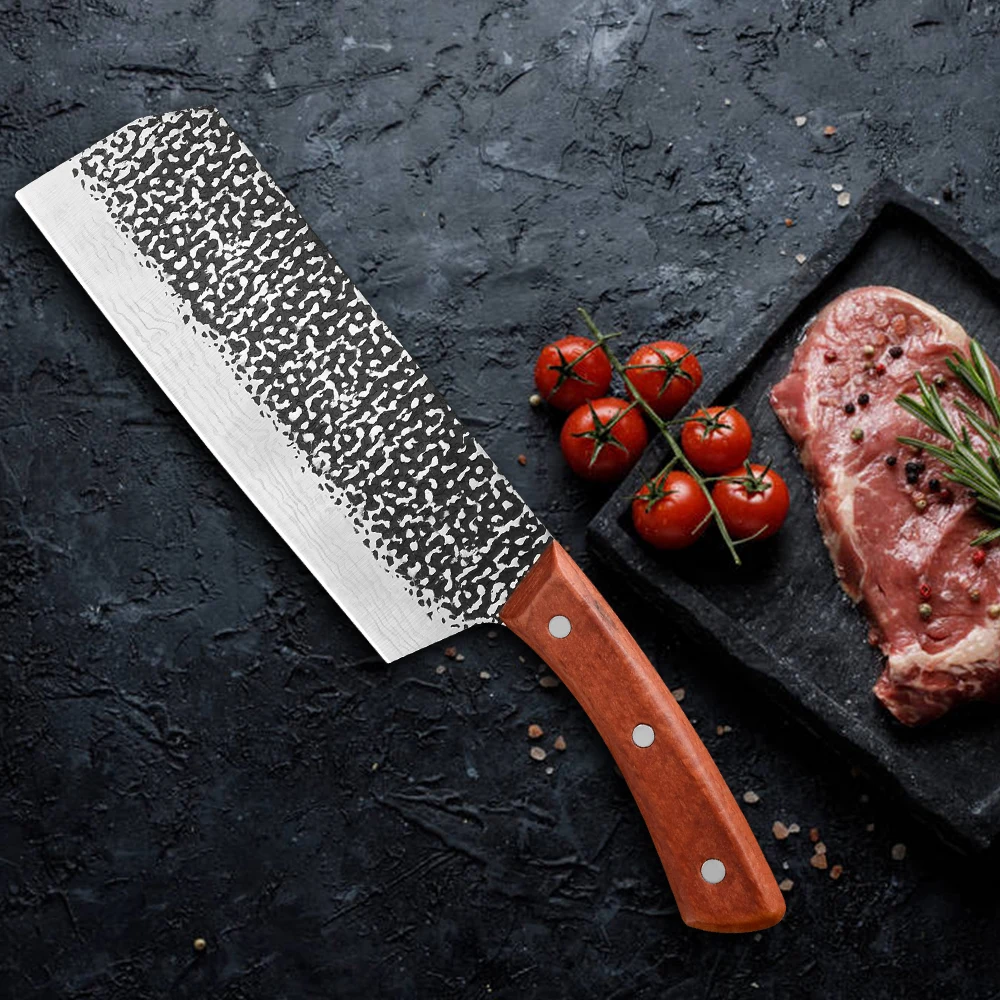 XYj кованый ручной работы полностью Tang 8 дюймов разделочный Nakiri кухонный нож для