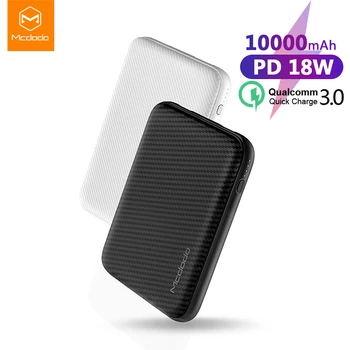 

Mcdodo Power Bank 10000mAh Type C PD Fast Charging Quick Charge 3.0 USB Powerbank External Battery for Xiaomi IPhone PoverBank