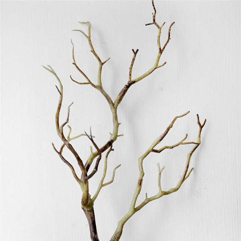 2 шт. 35 см сухое искусственное поддельное лиственное растение ветка дерева свадебное домашнее церковное офисное украшение мебели Павлин коралловые ветви - Цвет: Coffee