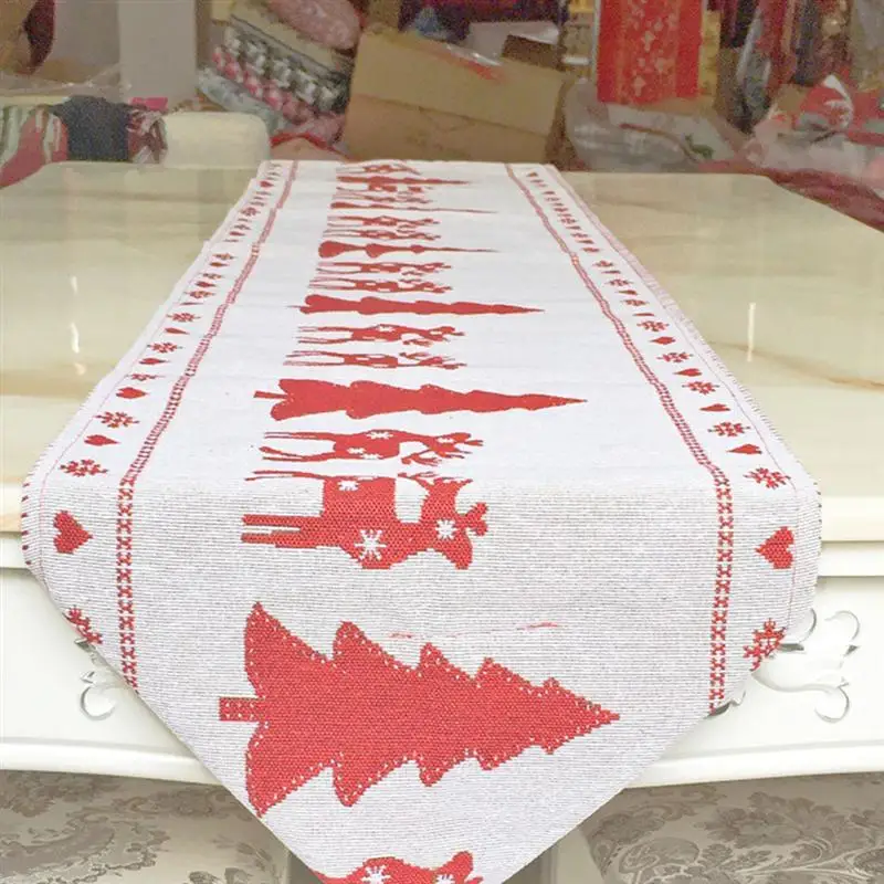 Рождественский настольный флаг, стильная скатерть с вышивкой, скатерть, Декор, Рождественский Снеговик, Рождественская елка, узор