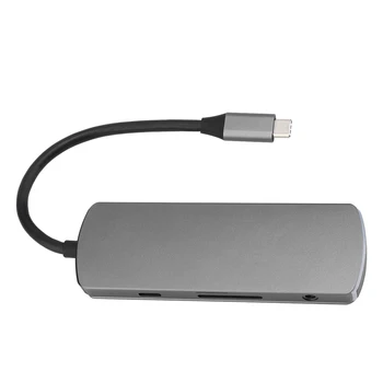 

8 in 1 Docking Station Multifunctional Type-C to HDMI USB-C Hub with PD Charging Light High Quality