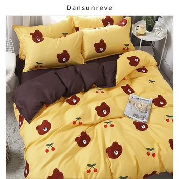 

Dansunreve Cartoon Unicorn Bedding Set Printed Duvet Cover Sets Fruit Floral Queen King Quilt Cover Bed Linen