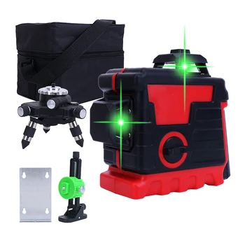 

12 Lines 3D Green Laser Level Self-Leveling 360 Horizontal Vertical Cross Lines Green Laser Line Wall Stick Building Instrument