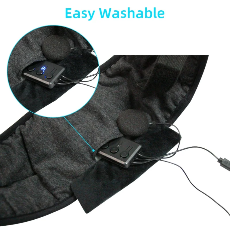 Top Men Bluetooth Sleeping Eye Mask Wireless Headphone Adjustable Music Sleep Eye Shades Built-in Microphone Handsfree Washable