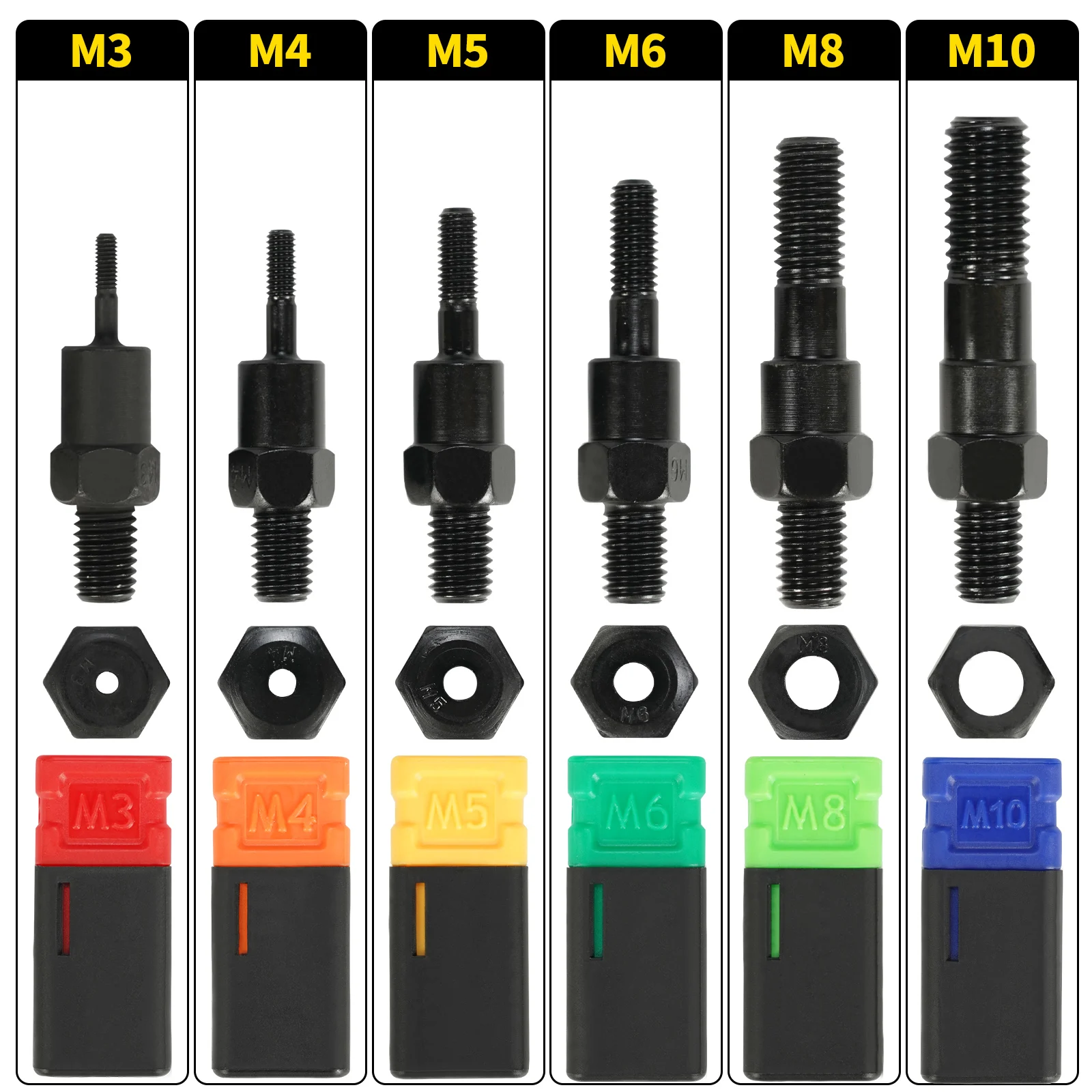Hand Threaded Rivet Nuts Guns Riveter of Sleeve Nuts Rivnut Tool For Auto M3/M4/M5/M6/M8/M10 Hand Riveter Manual Rivet Tools 6