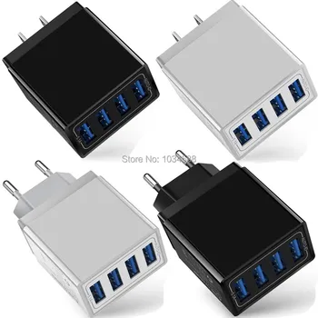 

4 Usb Ports EU US Ac Home Travel Wall Charger 5V 5.1A Power Adapters For Iphone 7 8 X 11 Samsung S10 S20 Android phone pc