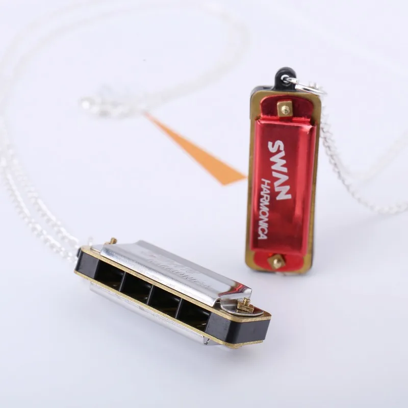 Harmonica Musical Instrument's 4-hole Key Educational Toy Keychain Jewelry Mini Necklace | Спорт и развлечения