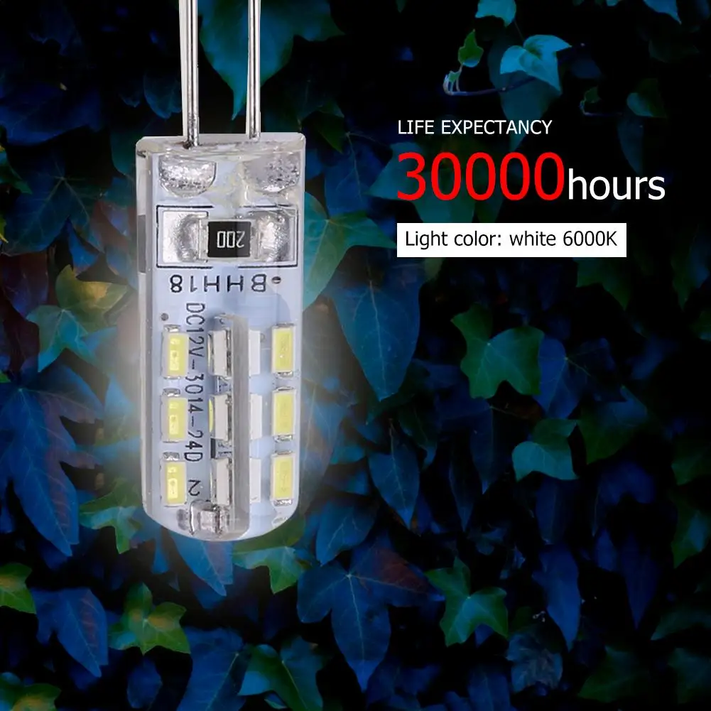 G4 LED Lamp 2W DC 12V 24 SMD3014 110LM White Silicone Corn Bulb Light | Лампы и освещение