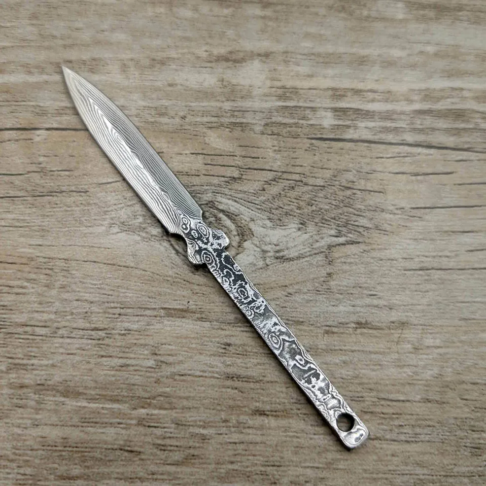 DIY полуфабрикат Дамасская стальная интегрированная стальная ручка пуэр нож для чайной церемонии с латунной головкой