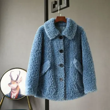 

Women New 2020 Winter Real Fur Coat Natural Wool Jacket Clothes Female Genuine Granular Sheep Shearling Tops Abrigo Mujer A20