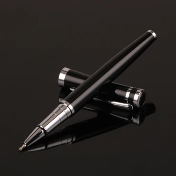 

Metal Silver Black Signature Ballpoint Pens for Business Writing Office & School Supplies Stationery Customized gift pen caneta