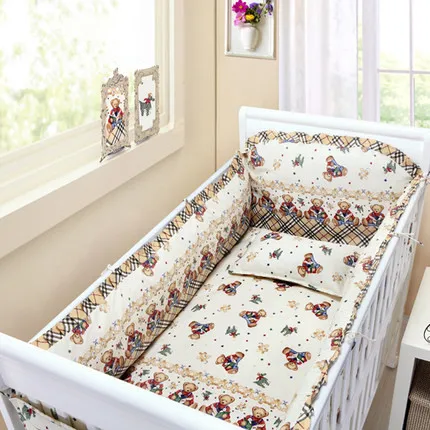 6PCS Bear baby bedding set 100% cotton crib baby cot sets Nursery Bed Baby Safe (4bumpers+sheet+pillow cover) 6PCS Bear baby bedding set 100% cotton crib baby cot sets Nursery Bed Baby Safe (4bumpers+sheet+pillow cover)
