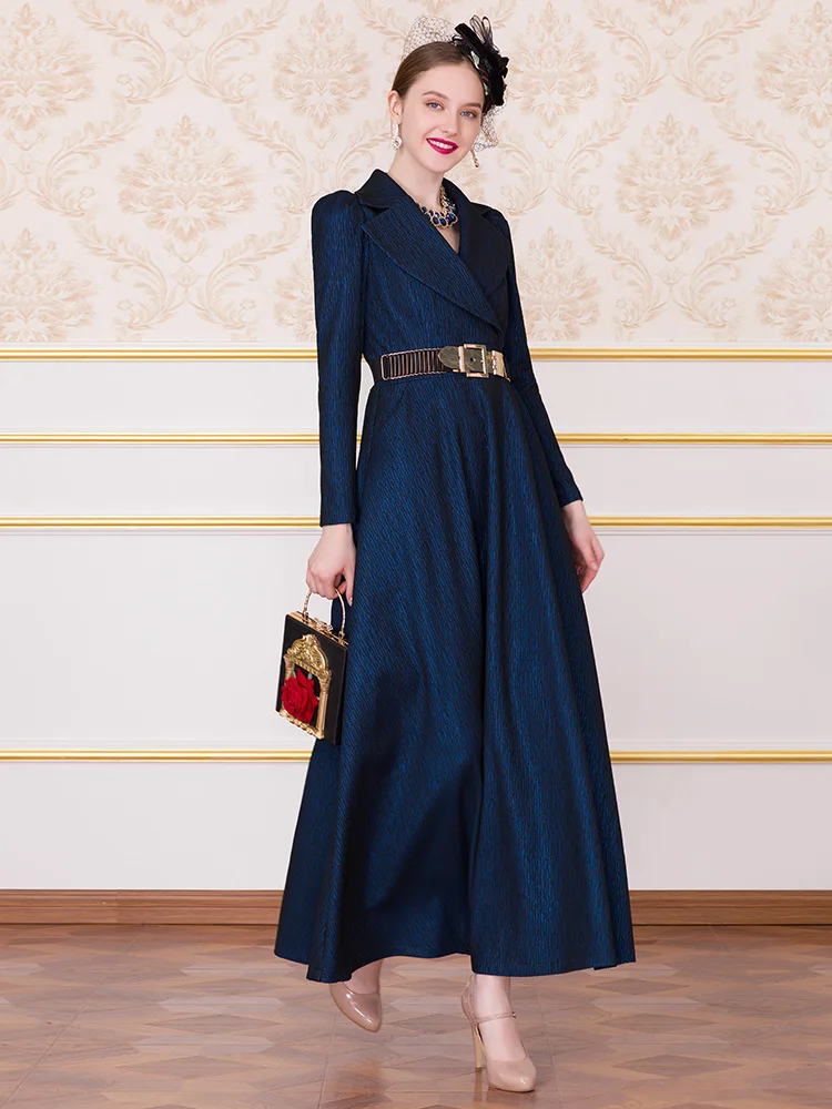 dark blue maxi dress